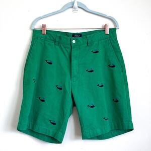 Polo‎ Ralph Lauren Nautical Mens Shorts Size 32 Green Preppy New England Whales